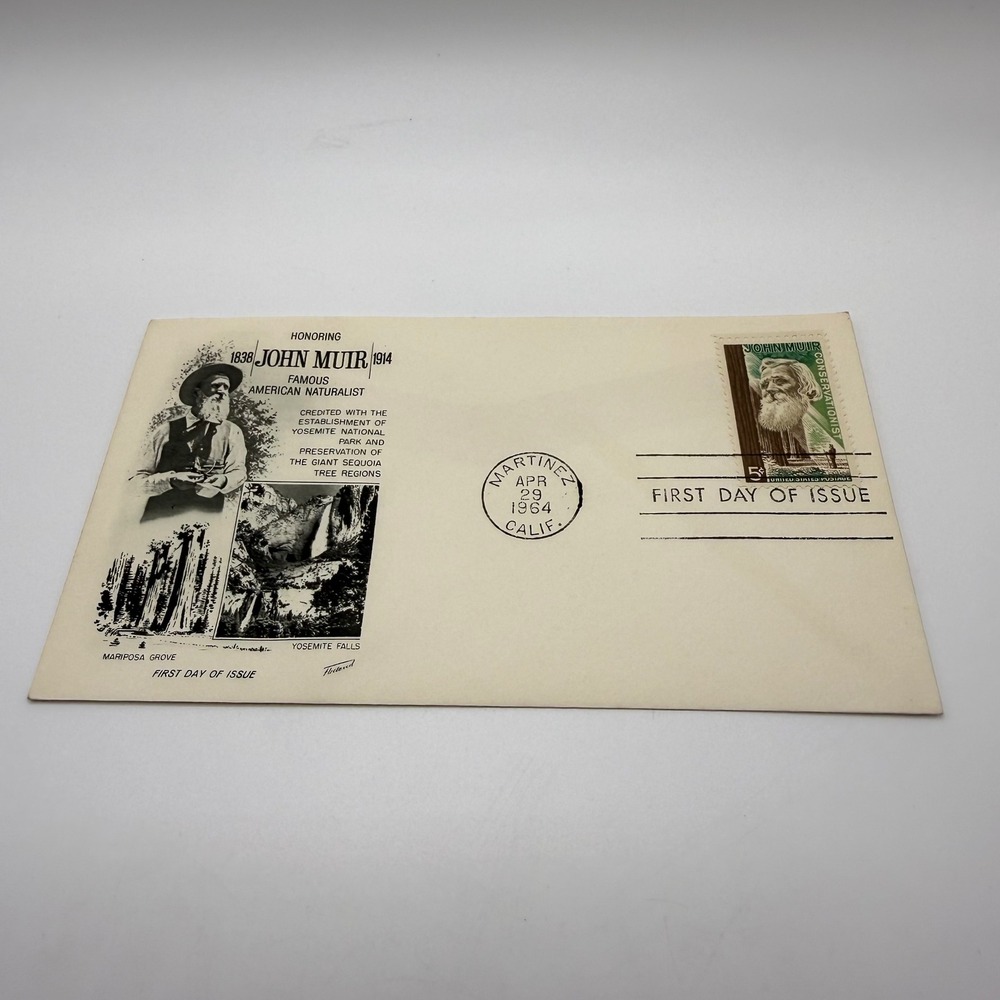 1964 John Muir First Day Cover FDC Yosemite National Park Martinez CA Fleetwood